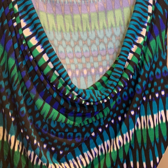 EUC Calvin Klein Blue/Green Printed Suit Top, Large - Picture 4 of 6